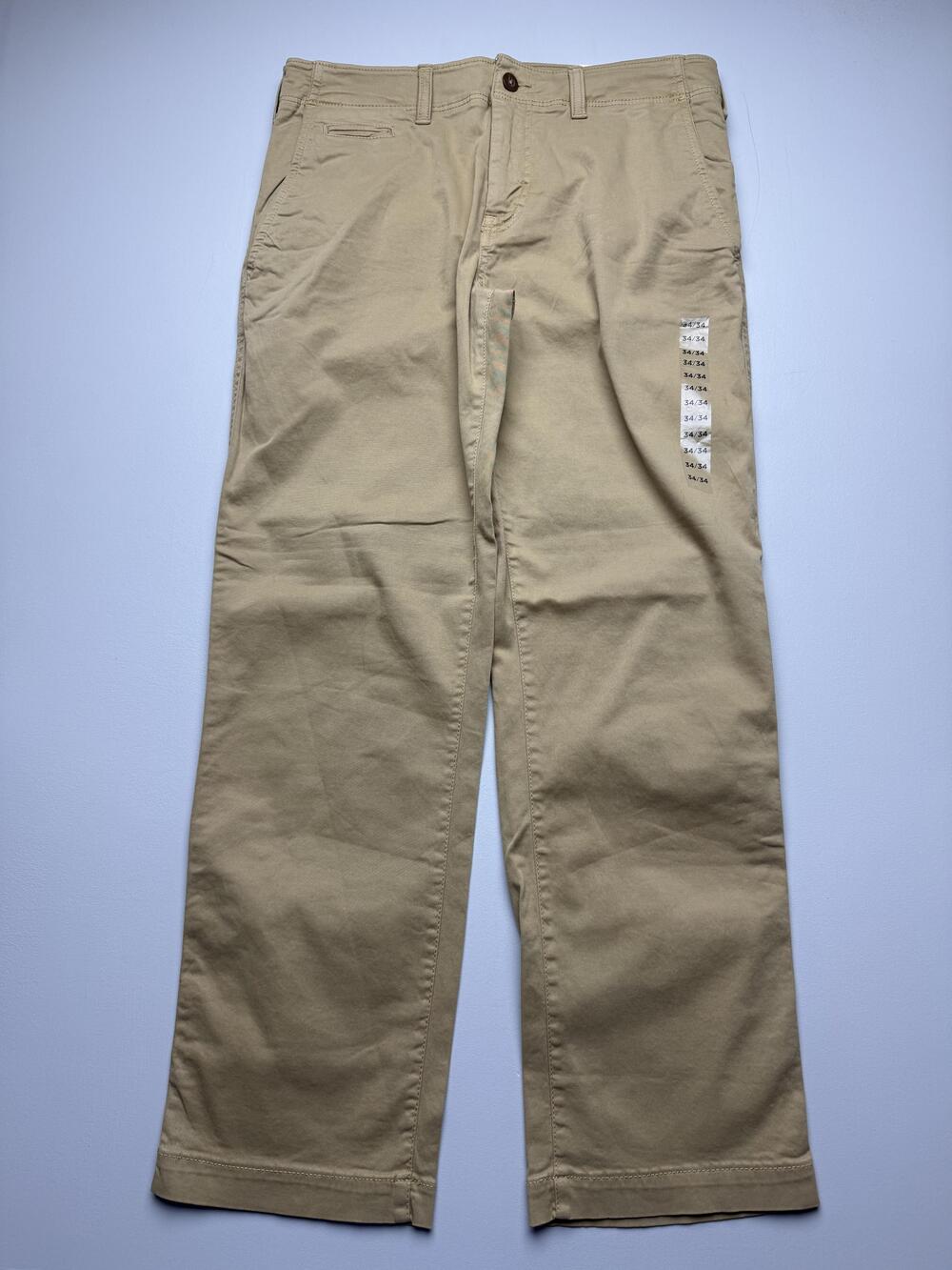 New American Eagle Outfitters Pants Mens 34x34 Beige Chino Straight Extreme Flex
